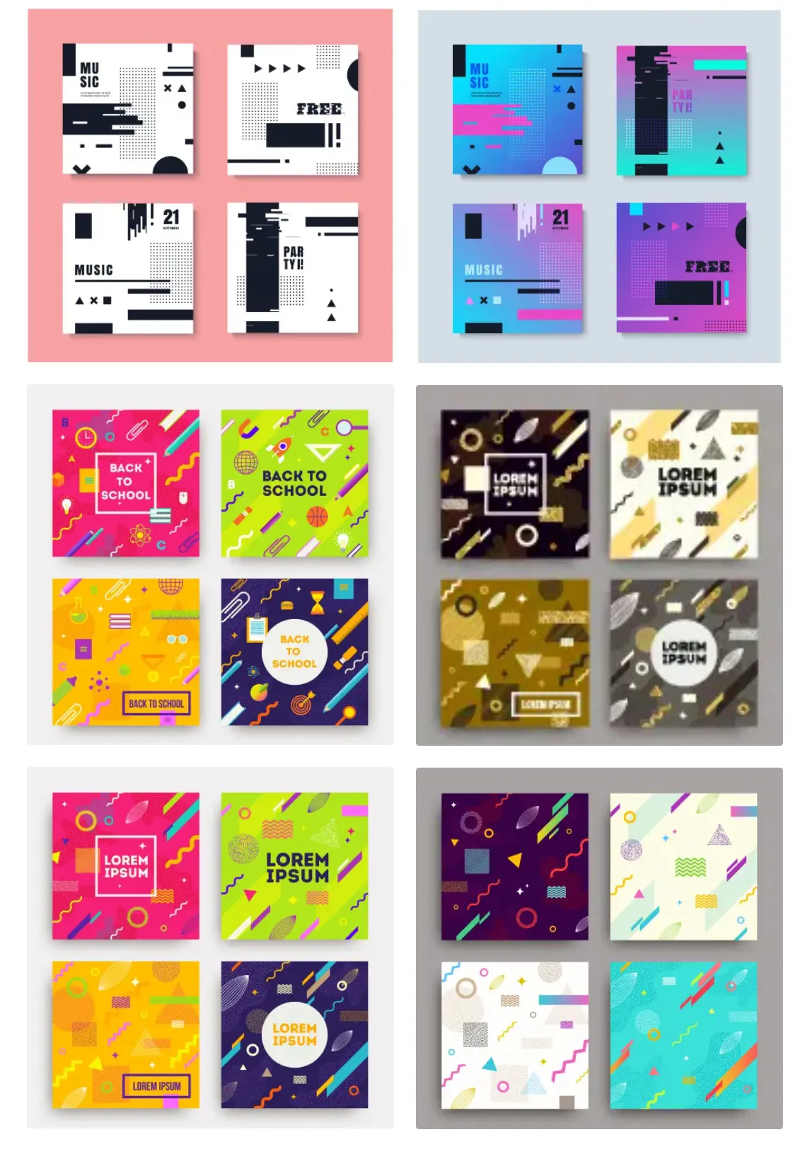 梦幻科技炫彩线条几何背景图矢量素材