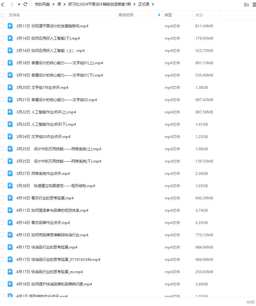 研习社2024平面设计精锐创造营第1期视频教程下载 附素材
