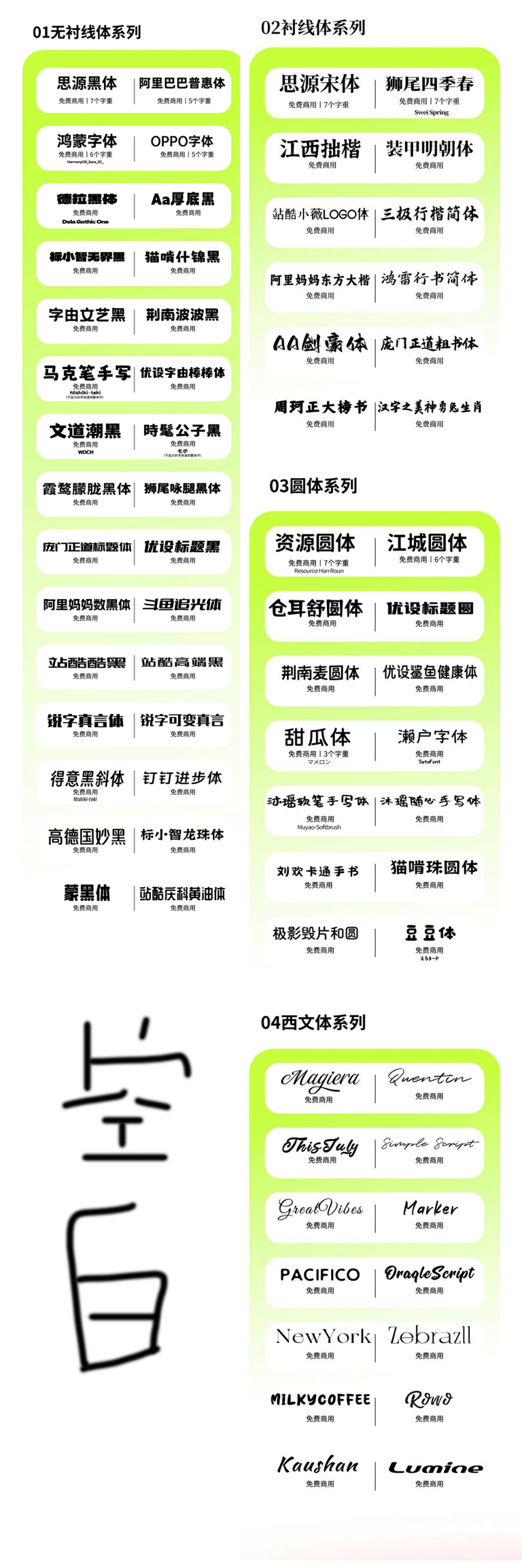 70款免费可商用字体包合集下载