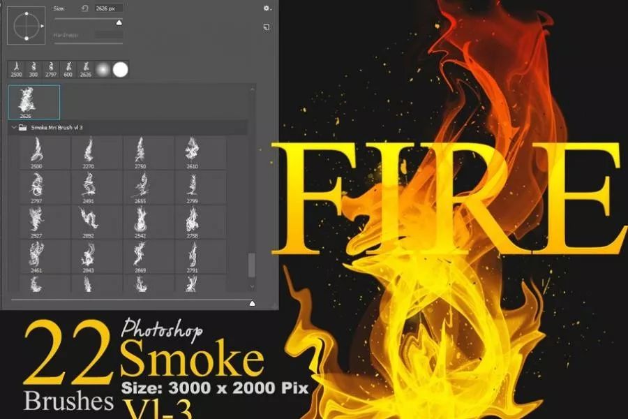 烟火雾水墨风格效果Photoshop笔刷