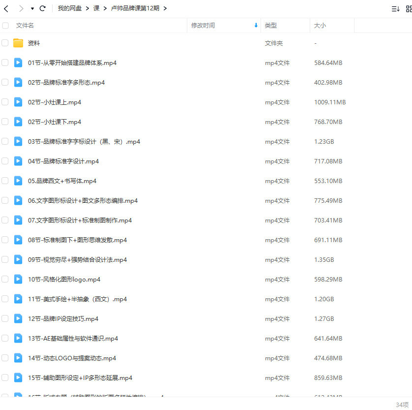 卢帅品牌设计第12期视频教程 附素材