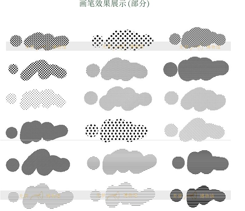 一组网格网点点漫画背景PS笔刷