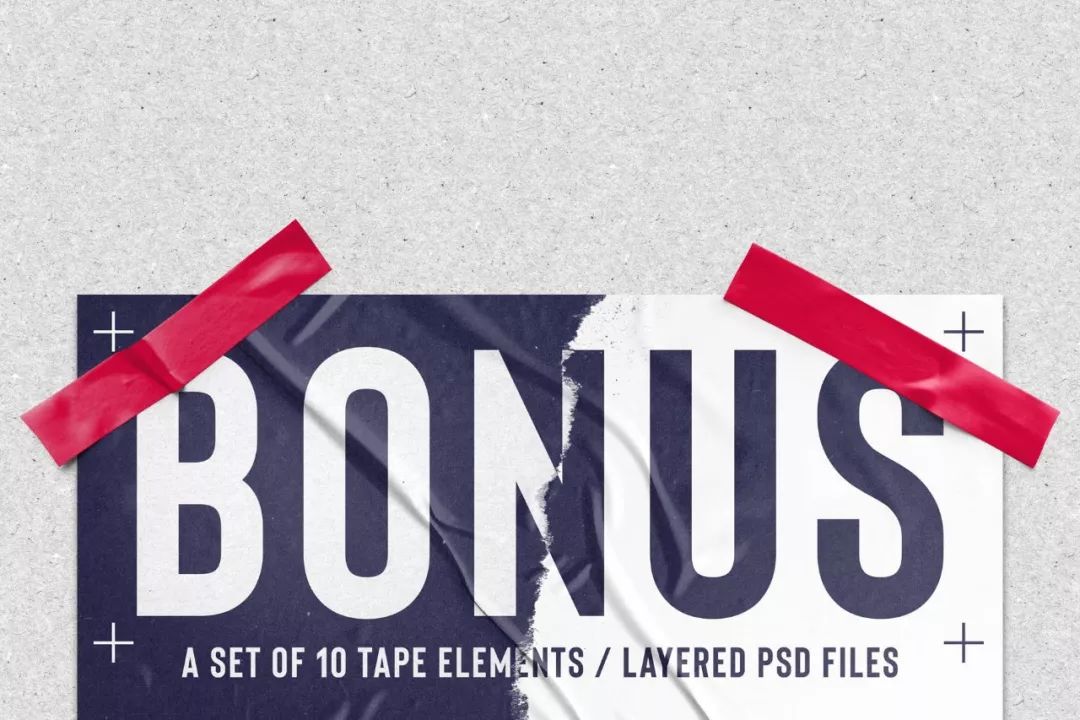 海报张贴褶皱效果图样式背景PS笔刷