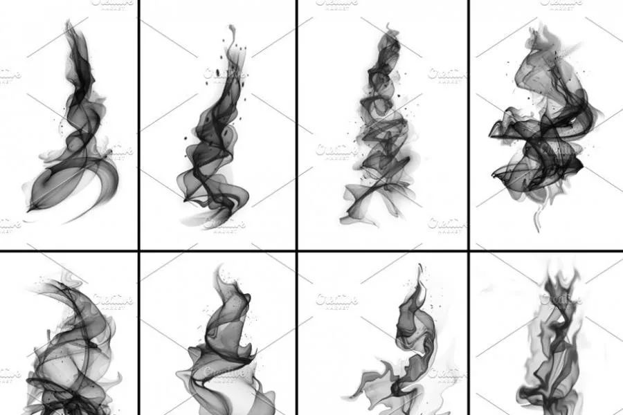 烟火雾水墨风格效果Photoshop笔刷