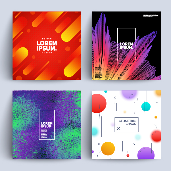 梦幻科技炫彩线条几何背景图矢量素材