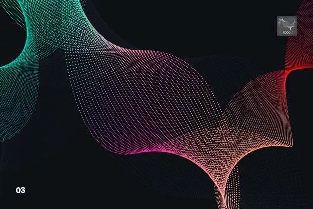 抽象梦幻线条虚线波浪漩涡PS笔刷