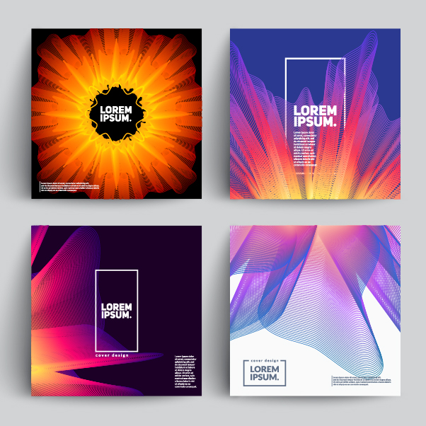 梦幻科技炫彩线条几何背景图矢量素材