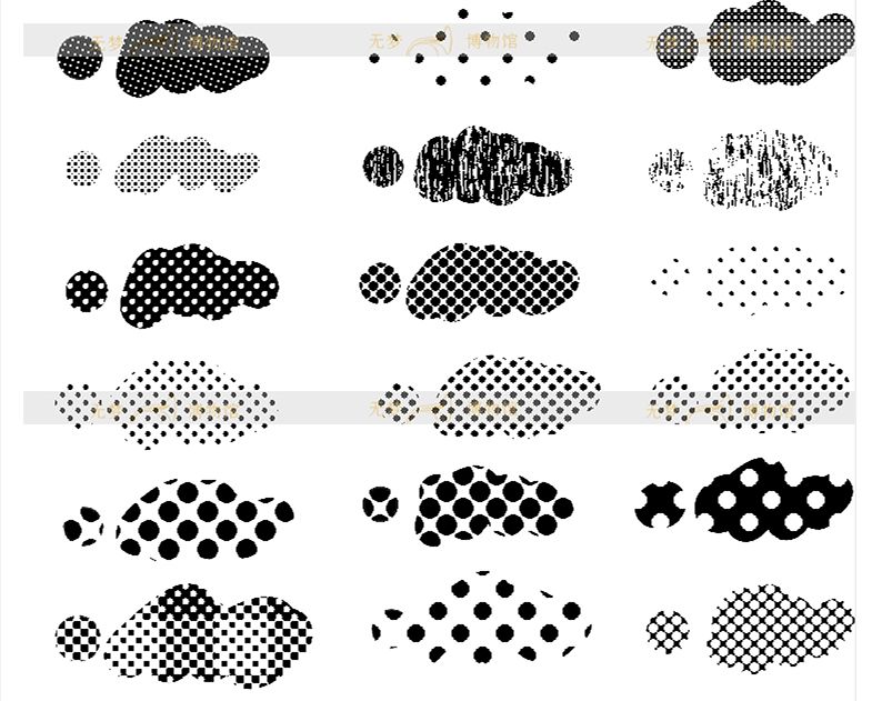 一组网格网点点漫画背景PS笔刷