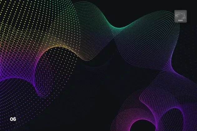 抽象梦幻线条虚线波浪漩涡PS笔刷