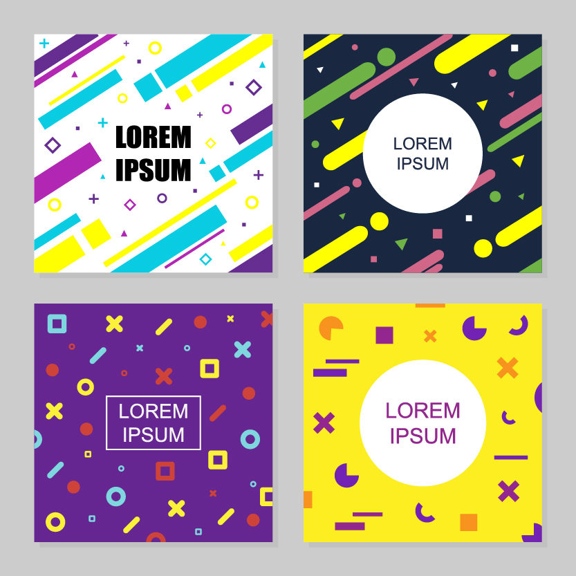 梦幻科技炫彩线条几何背景图矢量素材