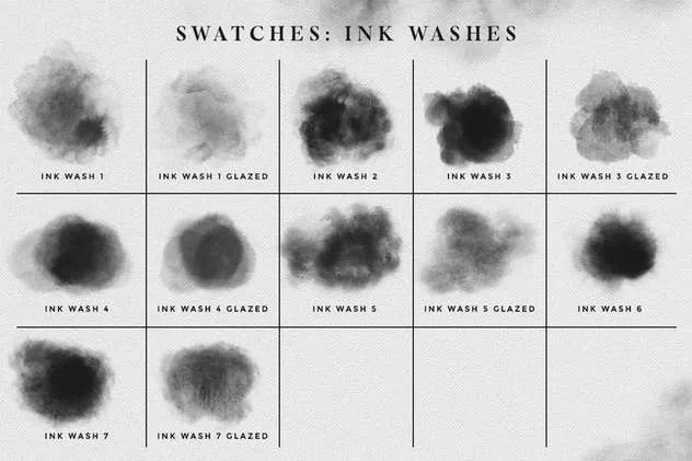 水墨毛笔墨水污渍PS笔刷