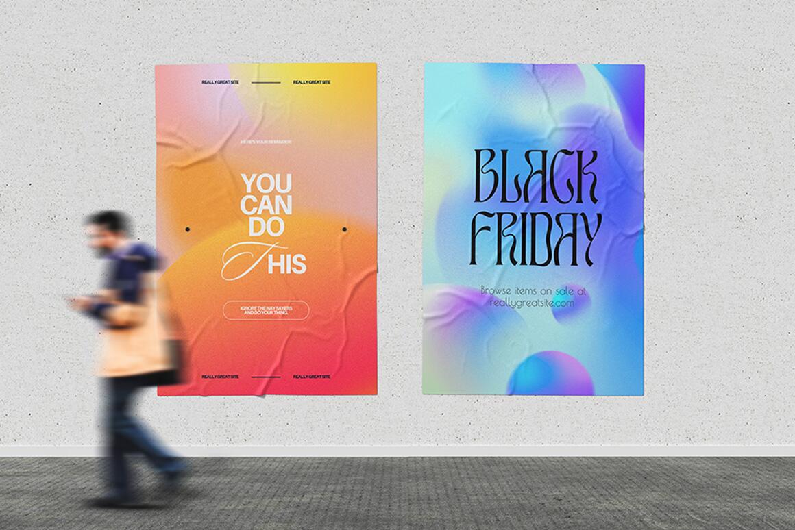 复古渐变颗粒噪点纹理抽象图形背景