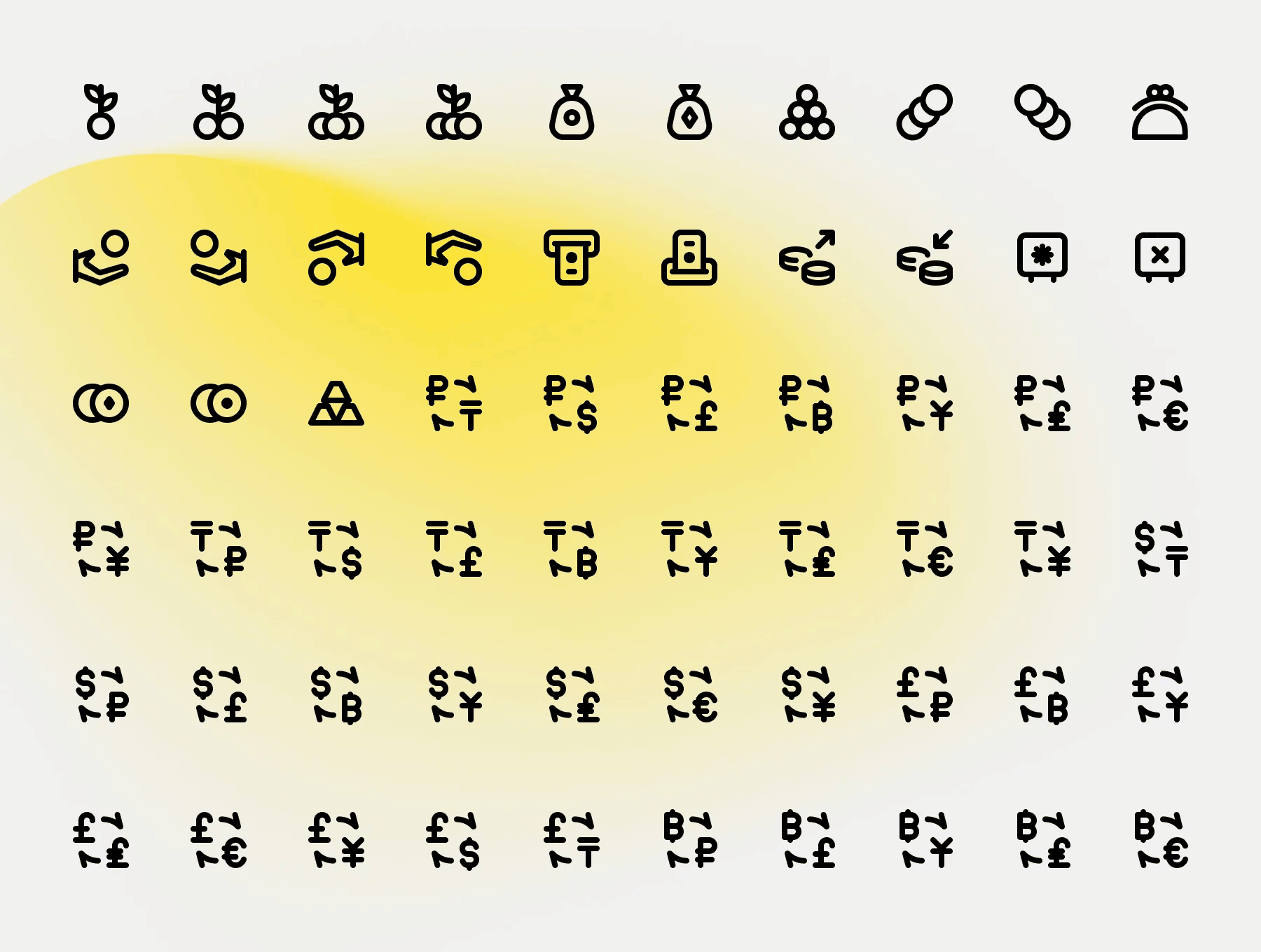 精美线稿金融虚拟货币交付兑换主题UI小图标矢量多种格式