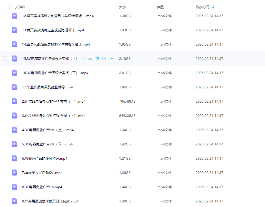 电商设计综合突破班第1期视频教程