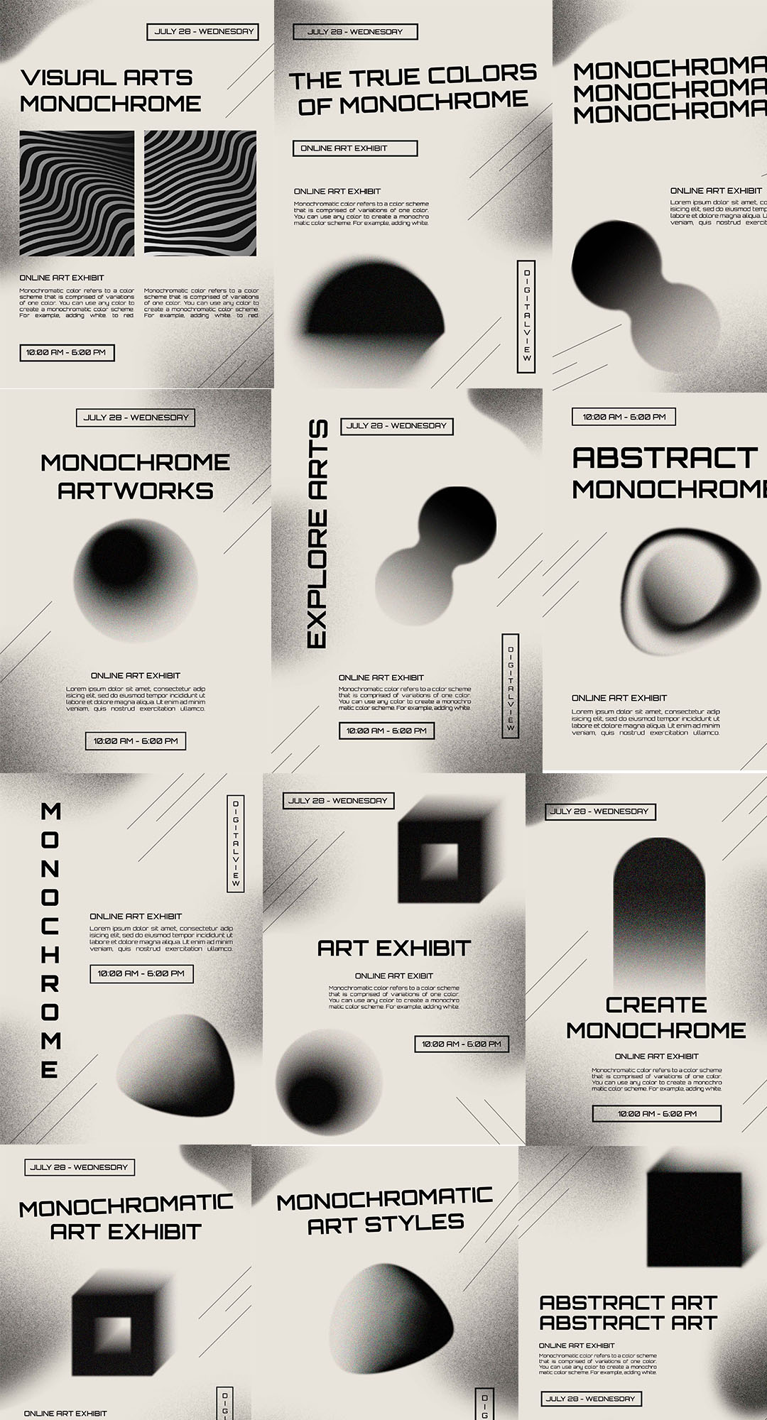 黑白艺术海报PSD模板