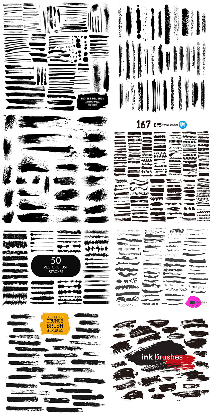 illustrator矢量毛笔书法笔触打包