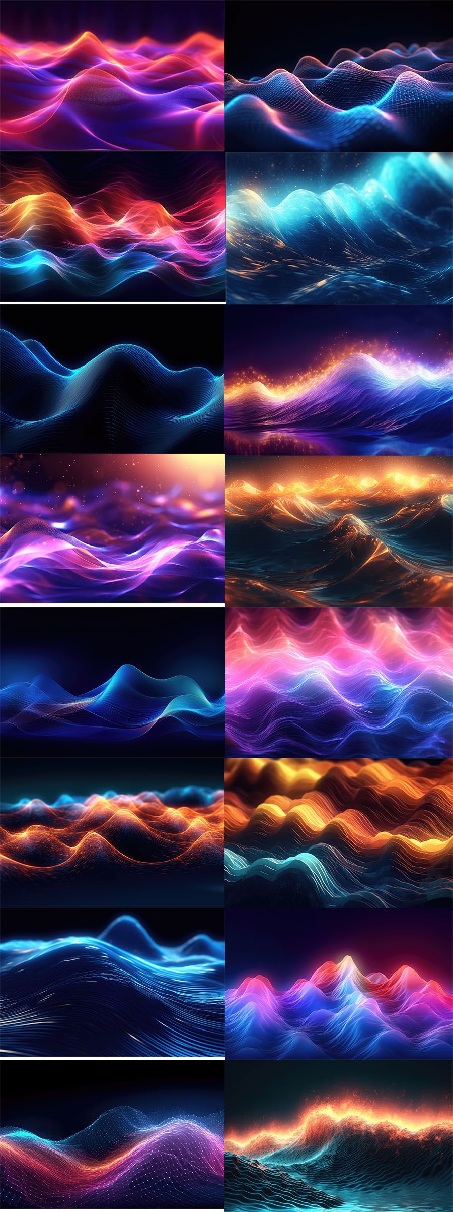 科技宇宙未来流体流动波浪霓虹渐变背景素材