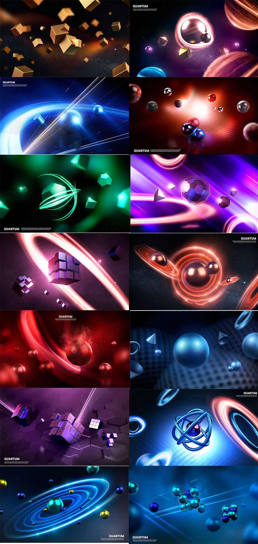 炫酷未来科幻碎片粒子3D立体几何背景素材