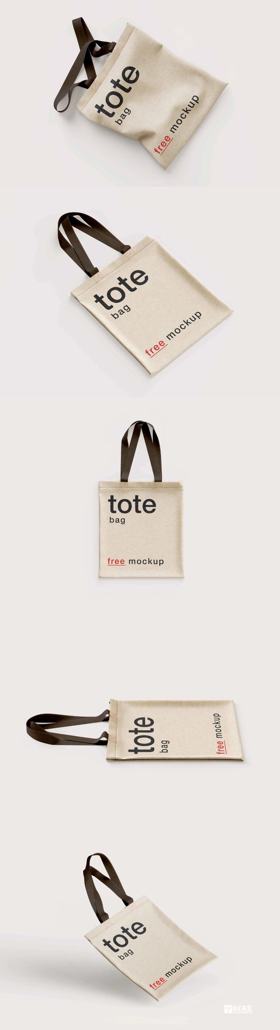 帆布袋麻布手提袋PSD贴图样机