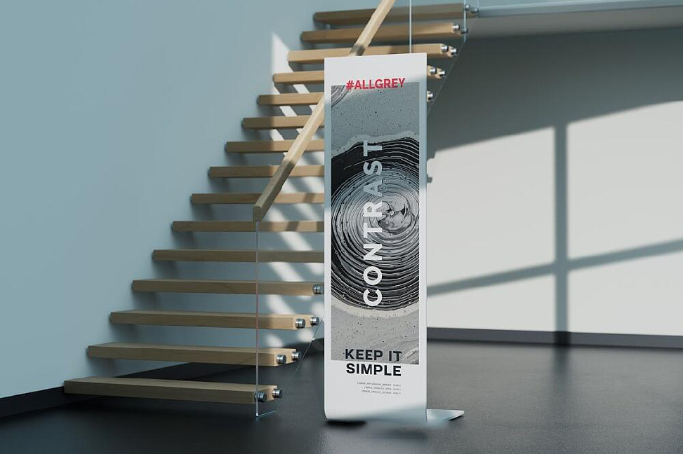 标识楼层指引导视牌亚克力场景效果展示贴图样机