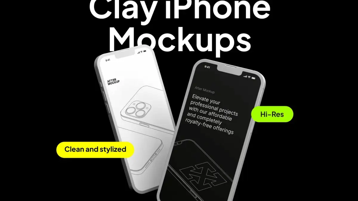 苹果手机iPhone 14手机贴图样机PSD模板