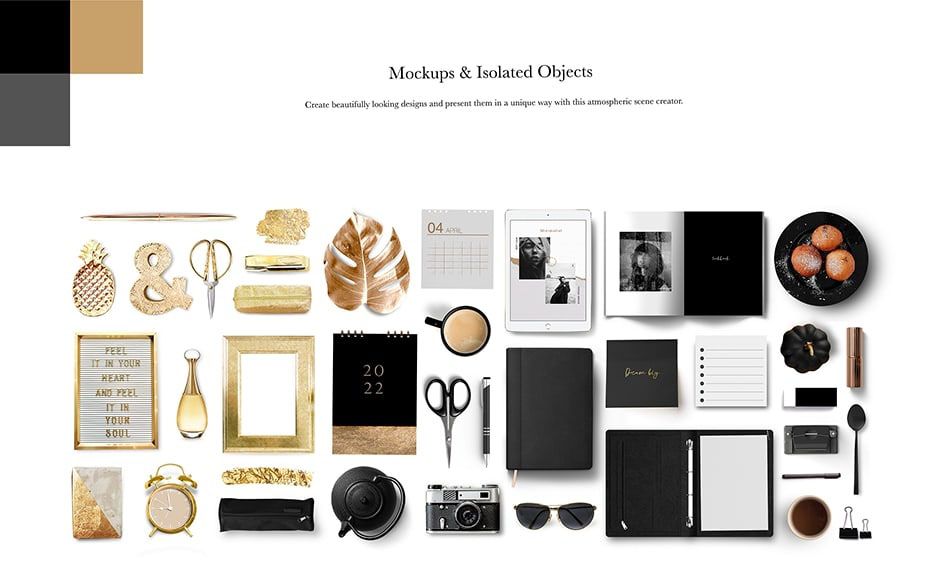 大气生活美食食材果蔬花卉电器预制模型场景PS模板贴图样机