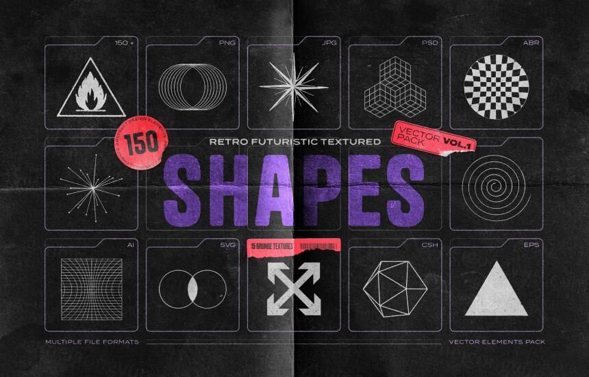 复古未来主义纹理造型图案