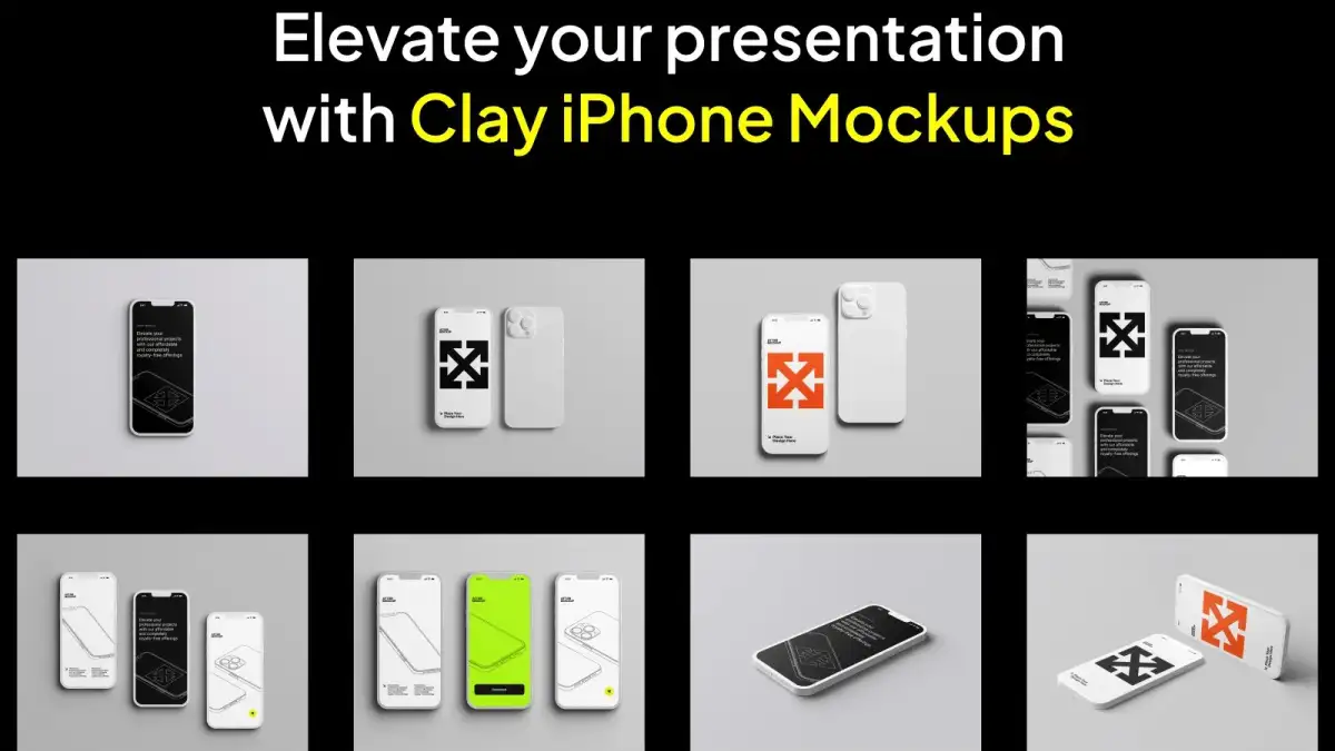 苹果手机iPhone 14手机贴图样机PSD模板