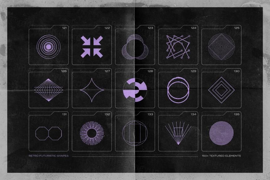 复古未来主义纹理造型图案