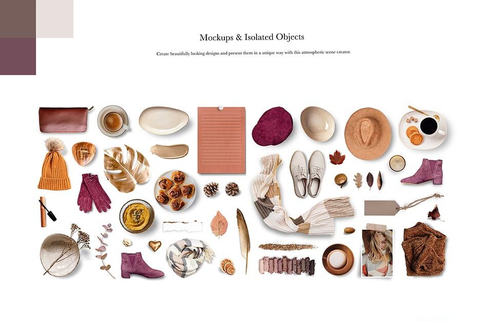 大气生活美食食材果蔬花卉电器预制模型场景PS模板贴图样机