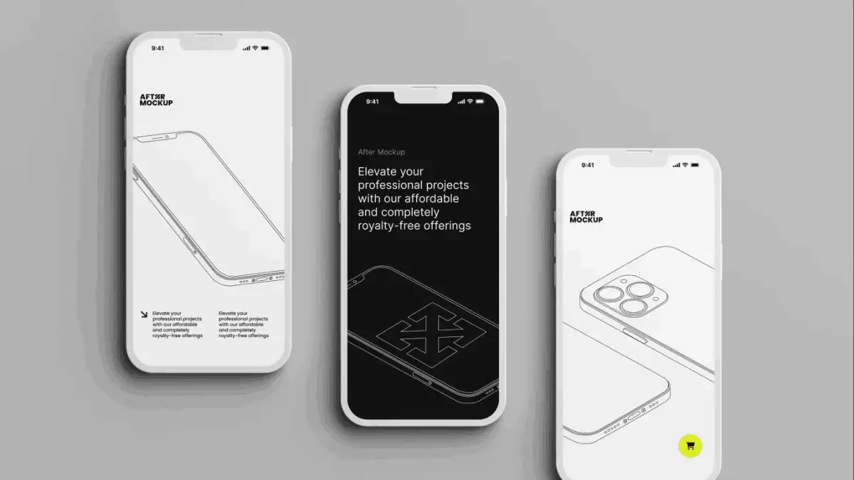 苹果手机iPhone 14手机贴图样机PSD模板