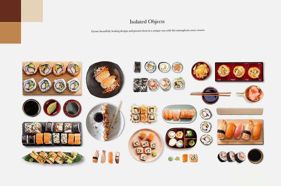 大气生活美食食材果蔬花卉电器预制模型场景PS模板贴图样机