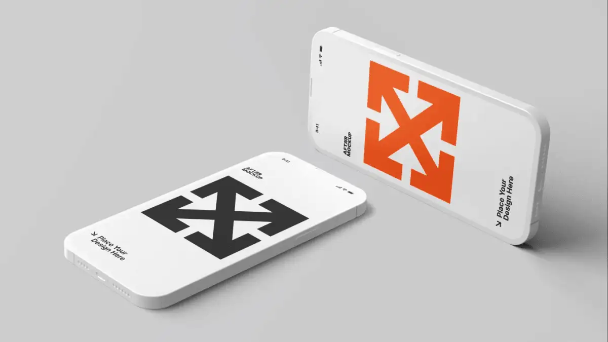 苹果手机iPhone 14手机贴图样机PSD模板