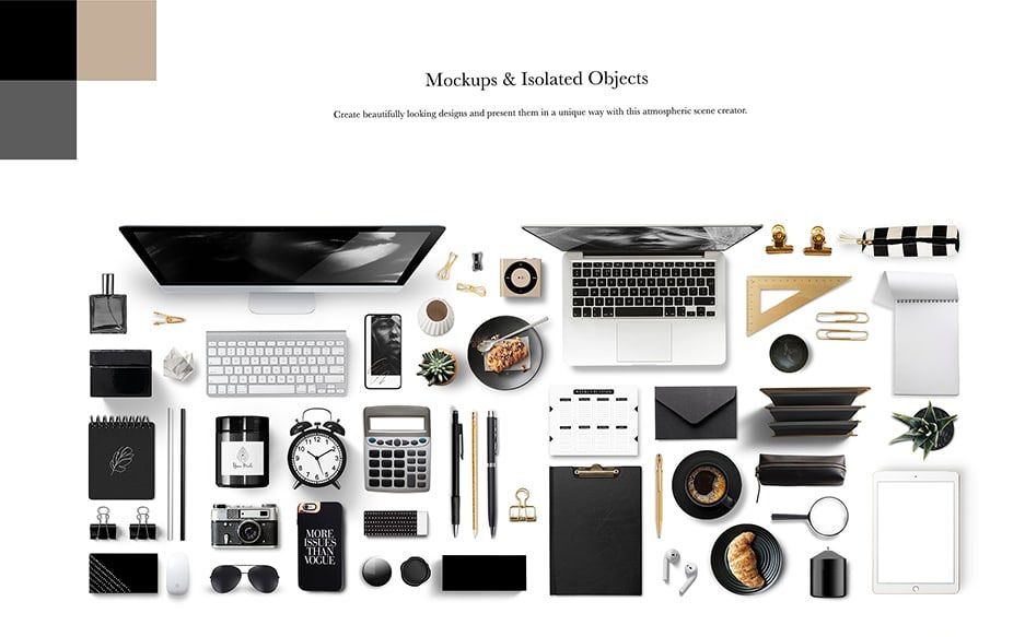 大气生活美食食材果蔬花卉电器预制模型场景PS模板贴图样机