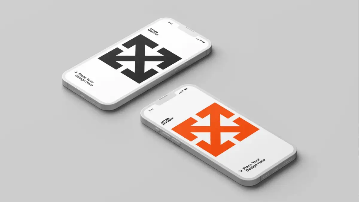 苹果手机iPhone 14手机贴图样机PSD模板