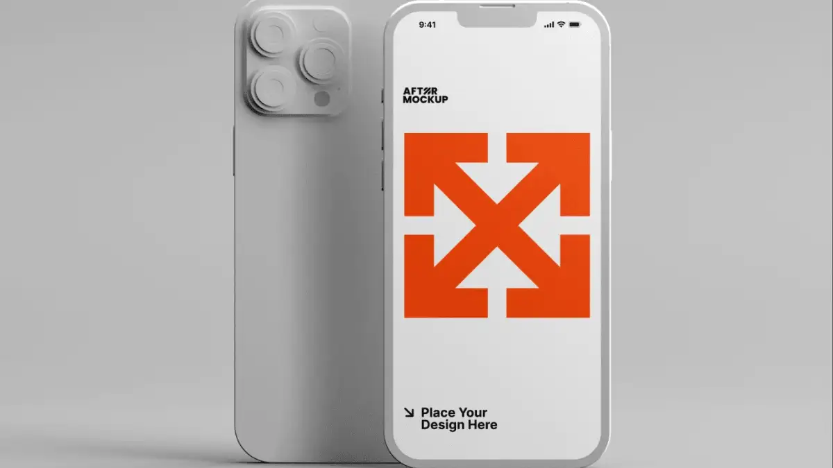 苹果手机iPhone 14手机贴图样机PSD模板