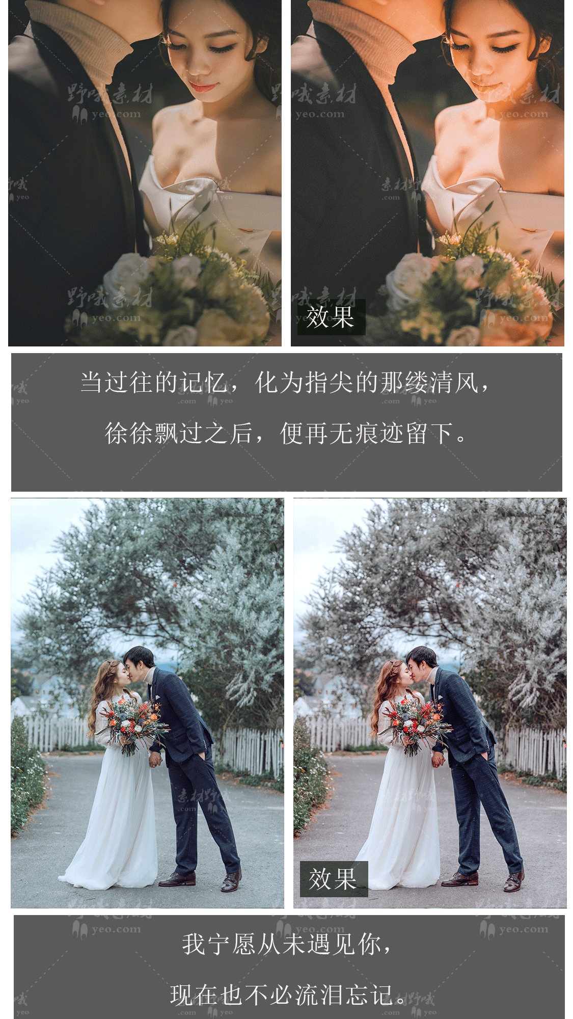 LR预设棕色婚礼胶片跟拍人像复古PS调色PR/FCPX/AE手机LUT滤镜