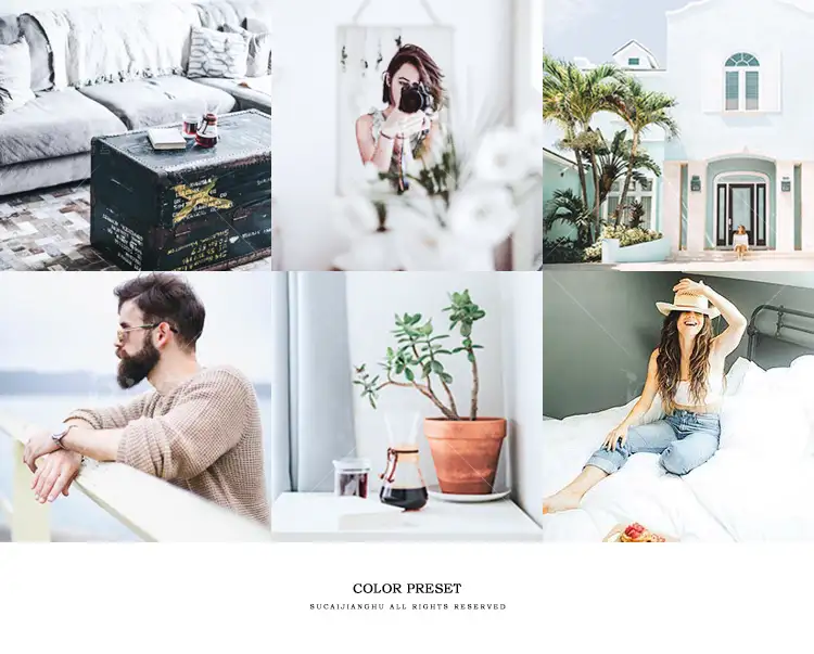 现代清新调色LR预设摄影后期户外调色PS/PR/AE/LUT/FCPX人像滤镜