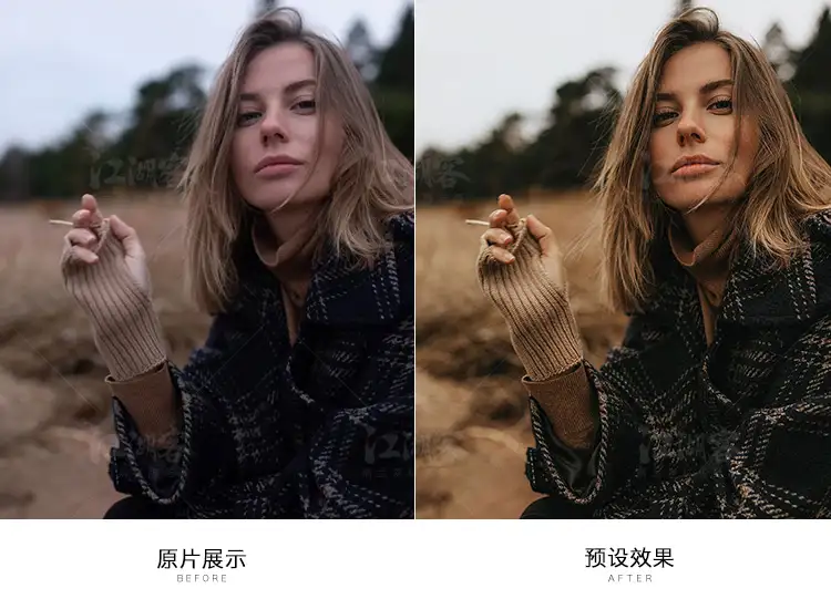 焦糖色调暖色lr预设 深棕咖啡旅拍Lightroom/PS/PR/人像调色