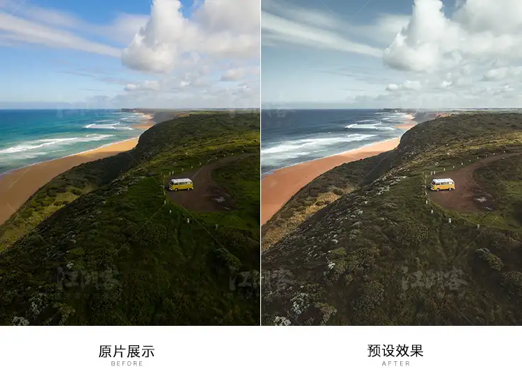 航拍大疆dji无人机风光lr调色预设城市ps HDR滤镜pr/fcpx手机luts