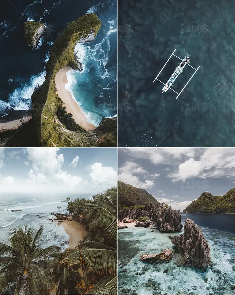 航拍大疆dji无人机风光lr调色预设城市ps HDR滤镜pr/fcpx手机luts