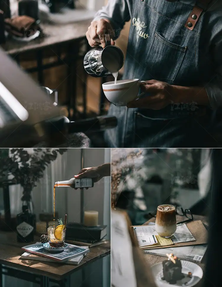 LR预设静谧美食咖啡馆暗冷调静物lightroom/PR/达芬奇/PS调色滤镜