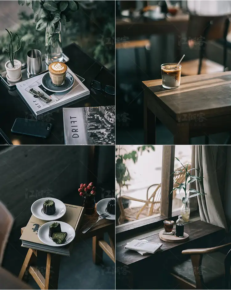 LR预设静谧美食咖啡馆暗冷调静物lightroom/PR/达芬奇/PS调色滤镜