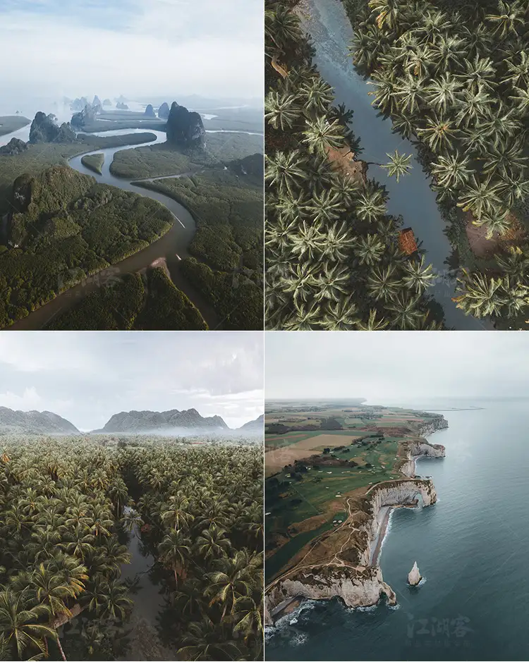 航拍大疆dji无人机风光lr调色预设城市ps HDR滤镜pr/fcpx手机luts