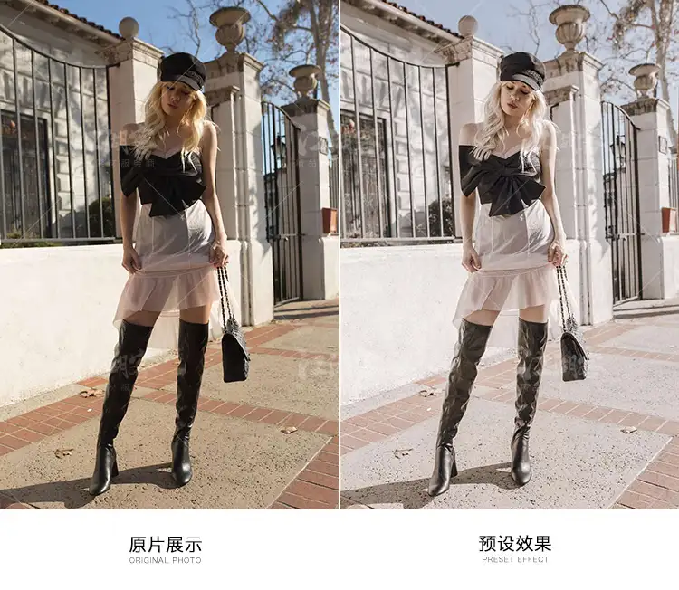 法国网红风LR预设人像旅拍街拍胶片调色滤镜插件PS/PR/AE/FCPX