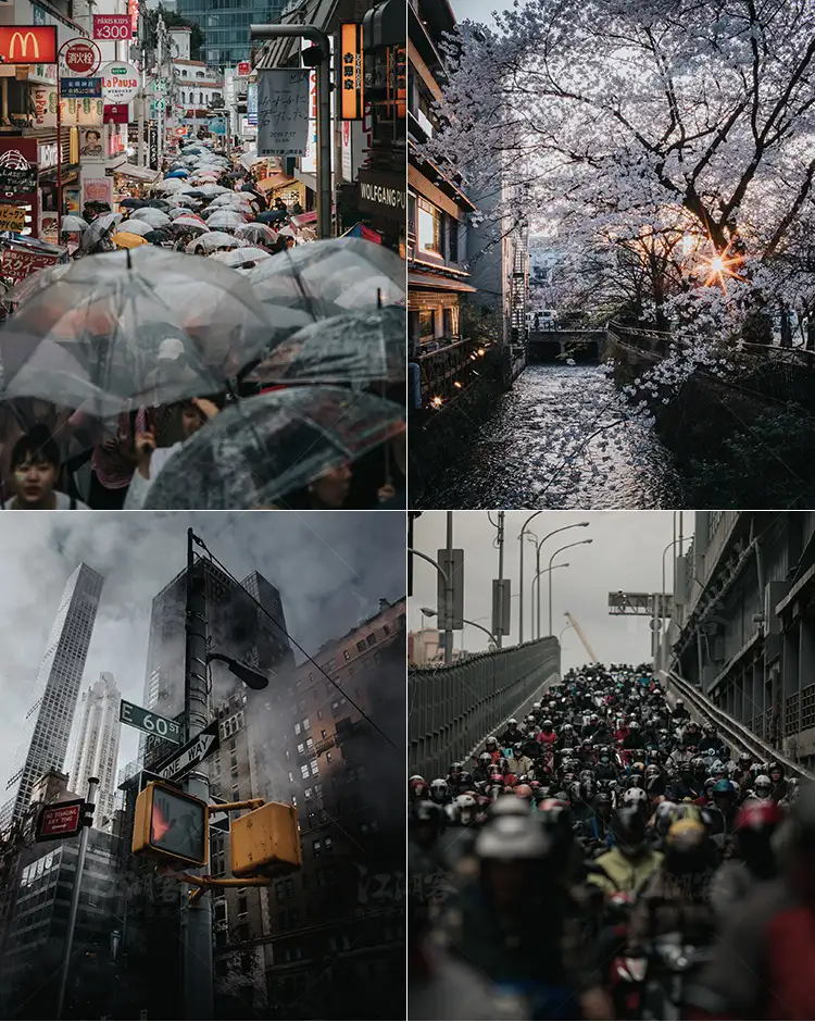 暗青人文街拍电影质感LR预设lightroom色调PR/PS/达芬奇/LUT滤镜