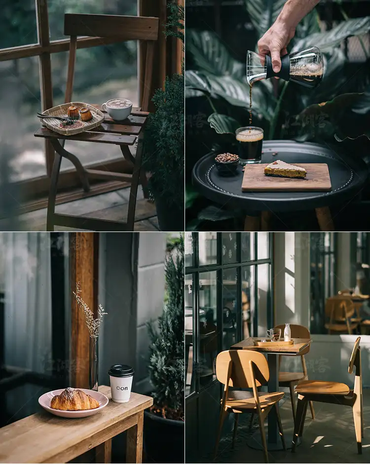 LR预设静谧美食咖啡馆暗冷调静物lightroom/PR/达芬奇/PS调色滤镜