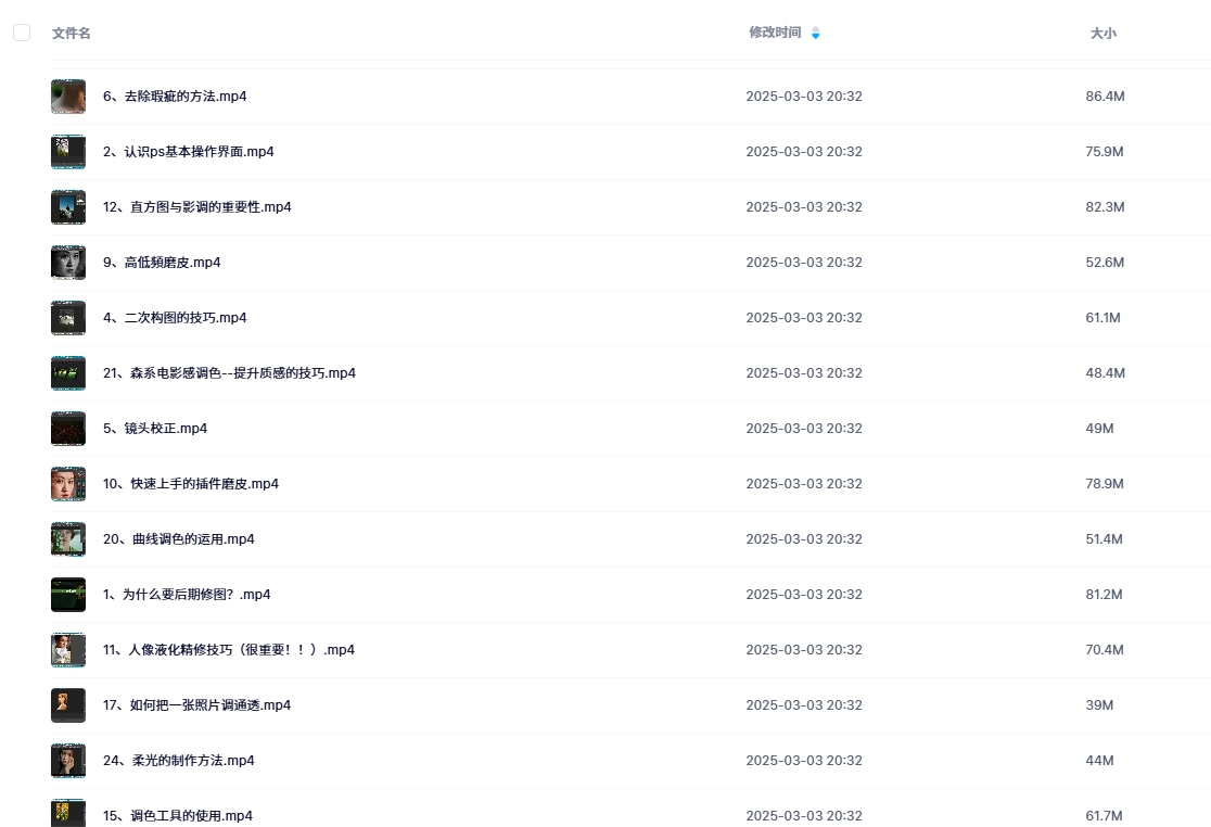 猫叔日记人像后期修图课视频教程