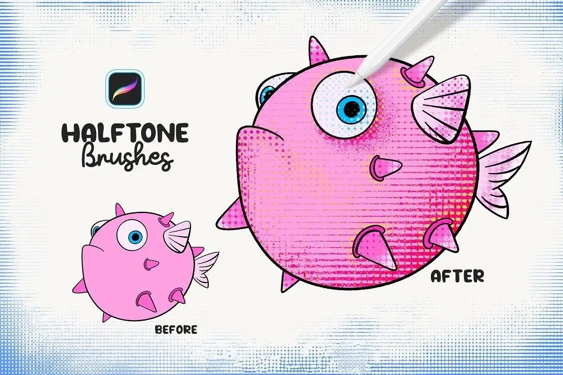 潮流复古半色调做旧肮脏纹理笔刷procreate笔刷