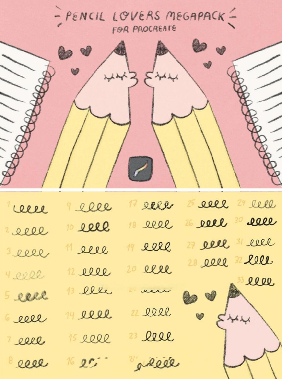 涂鸦线条铅笔钢笔绘画艺术procreate笔刷